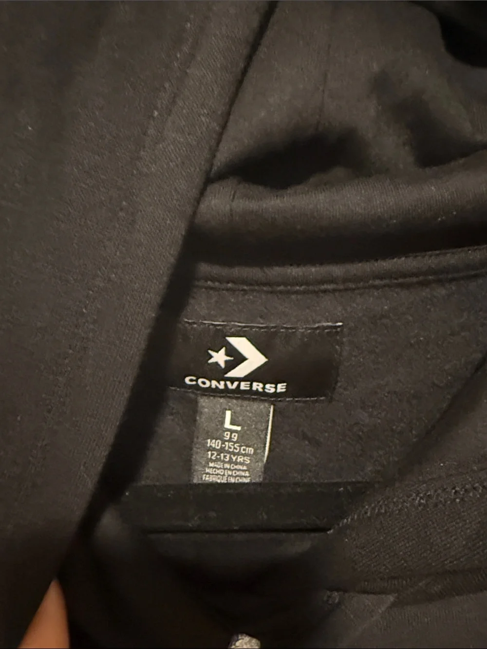 Converse Black Hoodie with White Script Logo